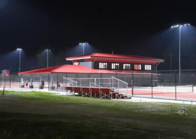 Night photo of baseball stadium