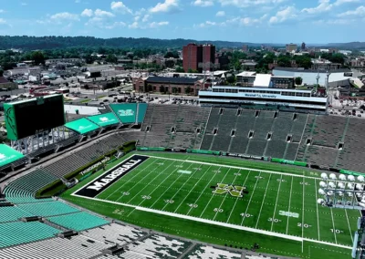 Aerial view of Marshall football stadium