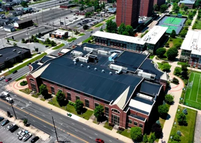 Aerial rooftop view of the Marshall Recreation Center