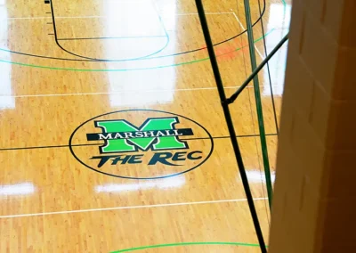 Interior view of Marshall Recreation Center basketball court