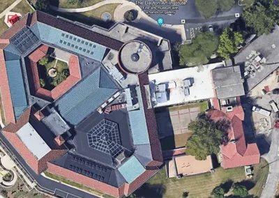 Aerial rooftop view of the Dayton Art Institute