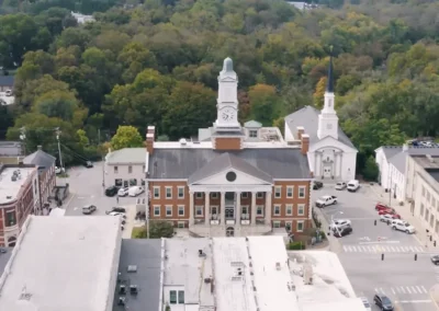 Aerial view of Woodford County Courthouse